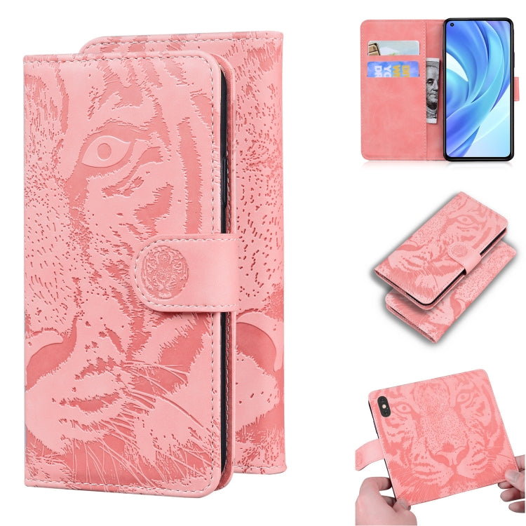 For Xiaomi Mi 11 Lite Tiger Embossing Pattern Horizontal Flip Leather Case with Holder & Card Slots & Wallet