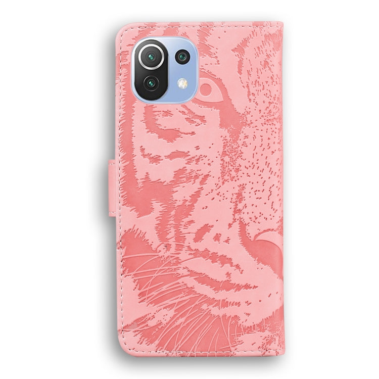 For Xiaomi Mi 11 Lite Tiger Embossing Pattern Horizontal Flip Leather Case with Holder & Card Slots & Wallet