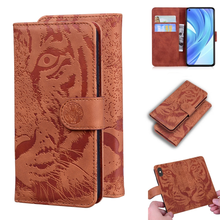 For Xiaomi Mi 11 Lite Tiger Embossing Pattern Horizontal Flip Leather Case with Holder & Card Slots & Wallet