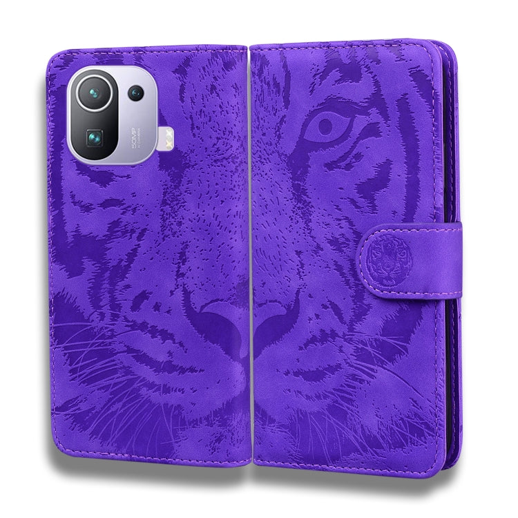 For Xiaomi Mi 11 Pro Tiger Embossing Pattern Horizontal Flip Leather Case with Holder & Card Slots & Wallet