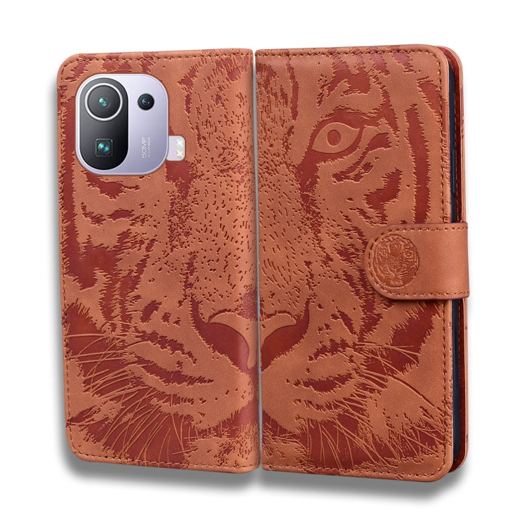 For Xiaomi Mi 11 Pro Tiger Embossing Pattern Horizontal Flip Leather Case with Holder & Card Slots & Wallet