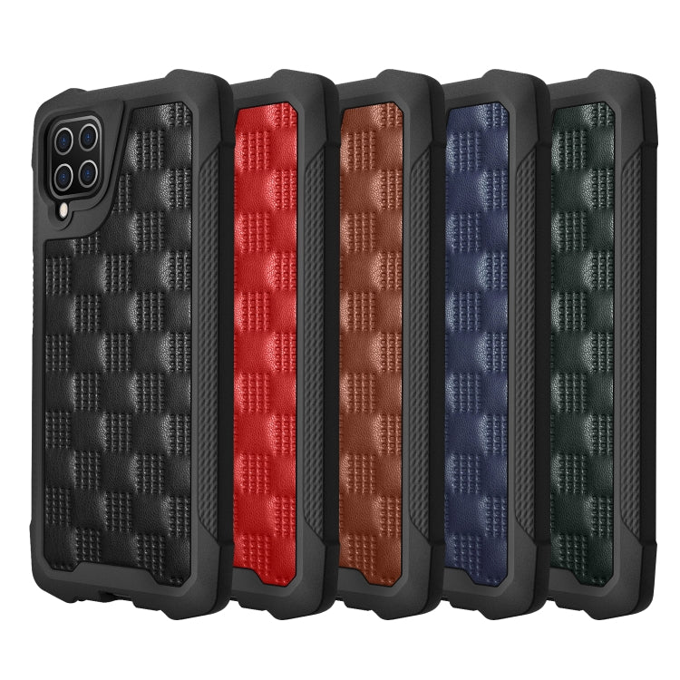 For Samsung Galaxy A12 5G 3D Embossed PU + PC + TPU Skidproof Shockproof Case