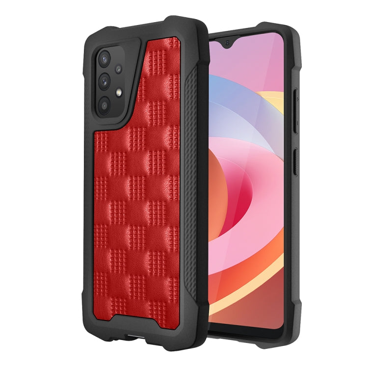 For Samsung Galaxy A32 4G 3D Embossed PU + PC + TPU Skidproof Shockproof Case