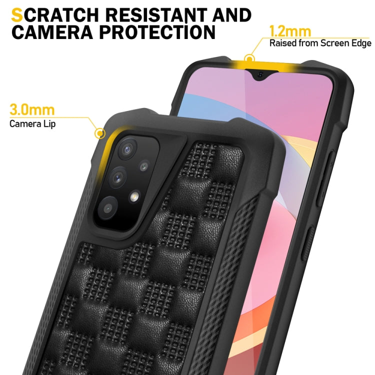 For Samsung Galaxy A32 4G 3D Embossed PU + PC + TPU Skidproof Shockproof Case