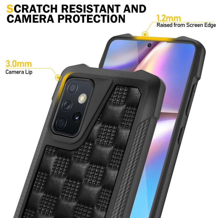 For Samsung Galaxy A72 5G / 4G 3D Embossed PU + PC + TPU Skidproof Shockproof Case