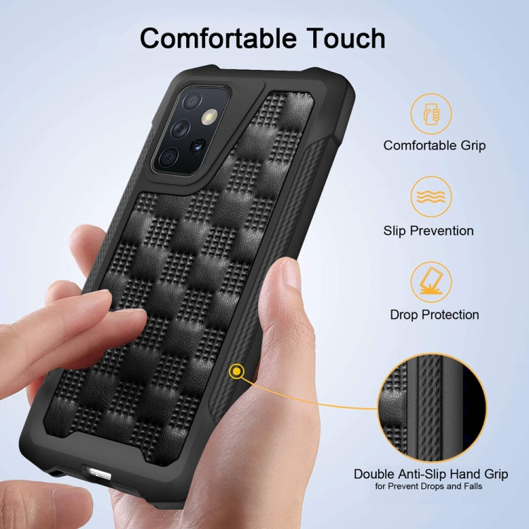 For Samsung Galaxy A72 5G / 4G 3D Embossed PU + PC + TPU Skidproof Shockproof Case