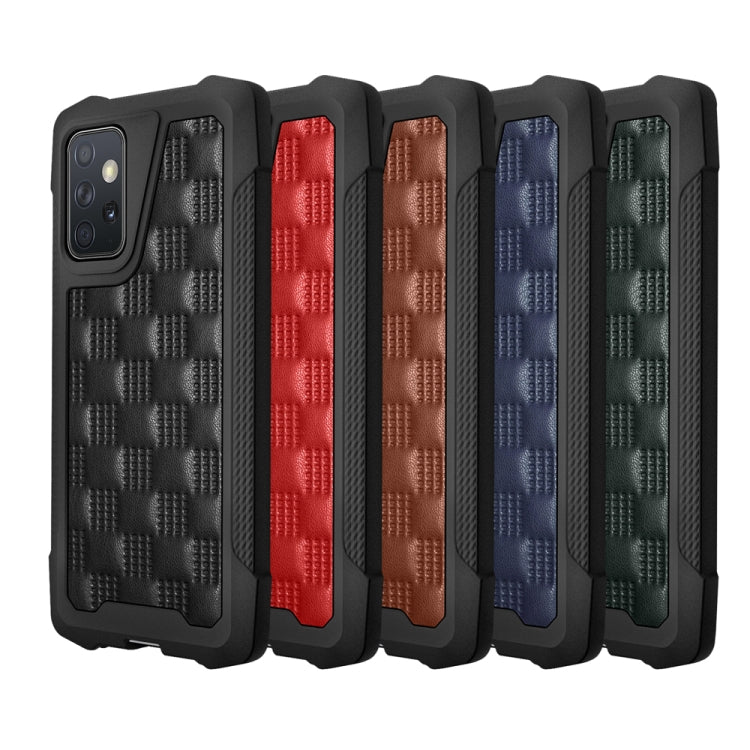 For Samsung Galaxy A72 5G / 4G 3D Embossed PU + PC + TPU Skidproof Shockproof Case