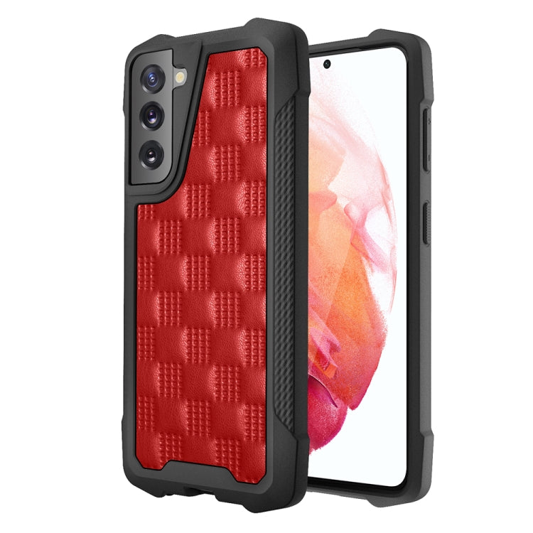 For Samsung Galaxy S21 5G 3D Embossed PU + PC + TPU Skidproof Shockproof Case