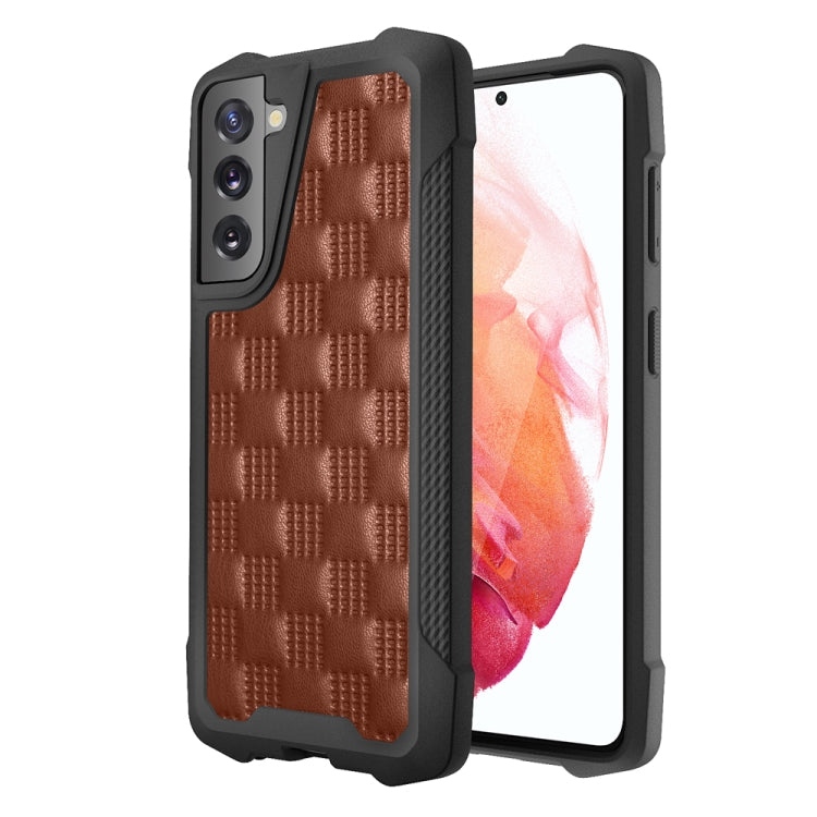 For Samsung Galaxy S21 5G 3D Embossed PU + PC + TPU Skidproof Shockproof Case