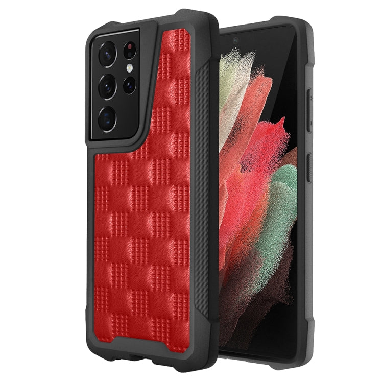 Samsung Galaxy S21 Ultra 5G 3D Embossed PU + PC + TPU Skidproof Shockproof Case