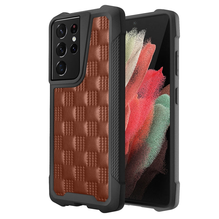 Samsung Galaxy S21 Ultra 5G 3D Embossed PU + PC + TPU Skidproof Shockproof Case
