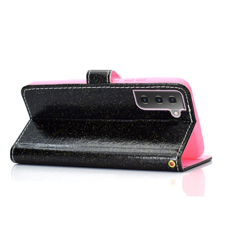 For Samsung Galaxy S21 FE Glitter Powder Horizontal Flip Leather Case with Card Slots & Holder & Photo Frame & Wallet