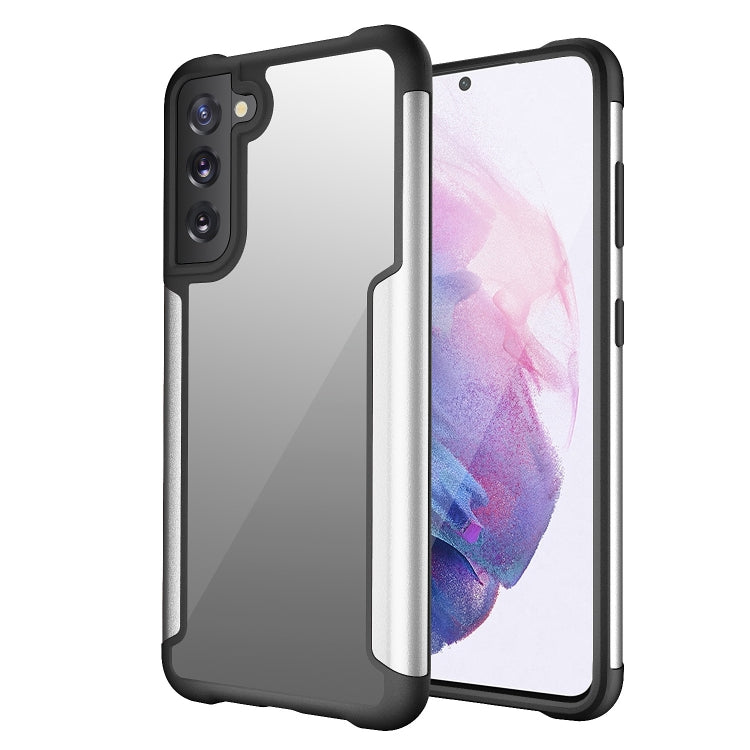 For Samsung Galaxy S21 FE Iron Man Series Metal PC + TPU Protective Case