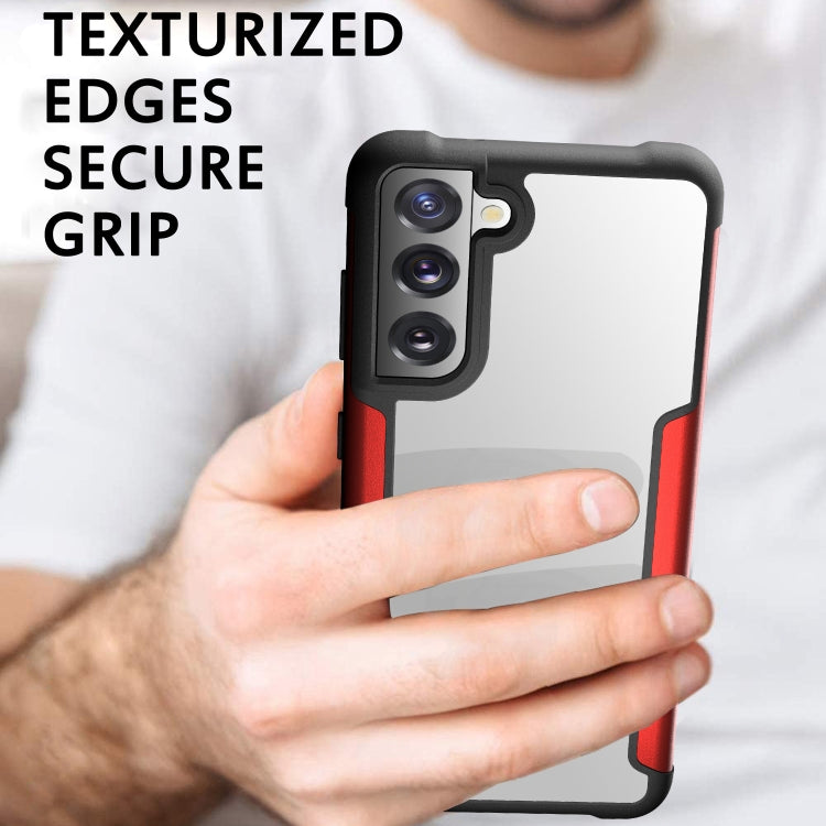 For Samsung Galaxy S21 FE Iron Man Series Metal PC + TPU Protective Case