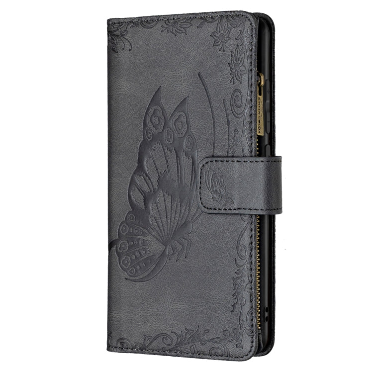 For Xiaomi Redmi 9C Flying Butterfly Embossing Pattern Zipper Horizontal Flip Leather Case with Holder & Card Slots & Wallet