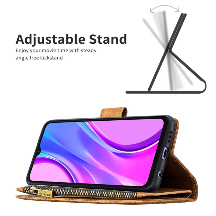 For Xiaomi Redmi 9 Flying Butterfly Embossing Pattern Zipper Horizontal Flip Leather Case with Holder & Card Slots & Wallet