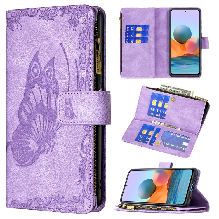 For Xiaomi Redmi Note 10 Pro Flying Butterfly Embossing Pattern Zipper Horizontal Flip Leather Case with Holder & Card Slots & Wallet