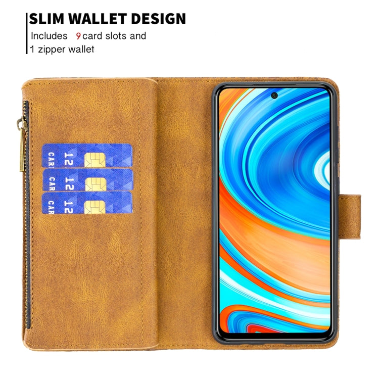 For Xiaomi Redmi Note 9 Pro Max Flying Butterfly Embossing Pattern Zipper Horizontal Flip Leather Case with Holder & Card Slots & Wallet