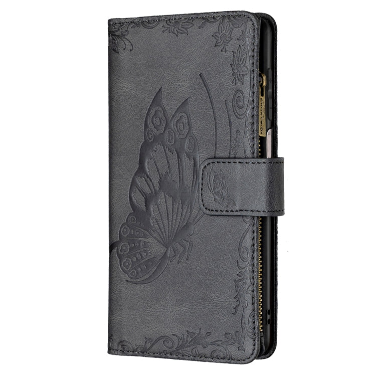 For Xiaomi Redmi Note 9 Pro Max Flying Butterfly Embossing Pattern Zipper Horizontal Flip Leather Case with Holder & Card Slots & Wallet