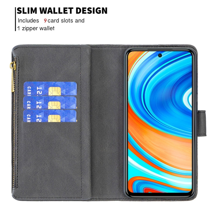 For Xiaomi Redmi Note 9 Pro Max Flying Butterfly Embossing Pattern Zipper Horizontal Flip Leather Case with Holder & Card Slots & Wallet