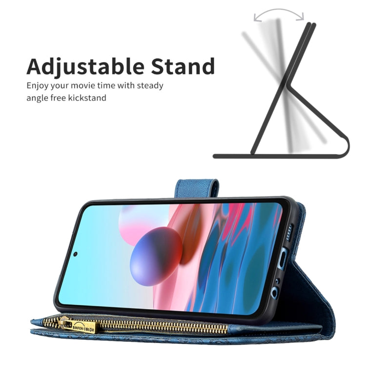 For Xiaomi Redmi Note 10 4G Flying Butterfly Embossing Pattern Zipper Horizontal Flip Leather Case with Holder & Card Slots & Wallet