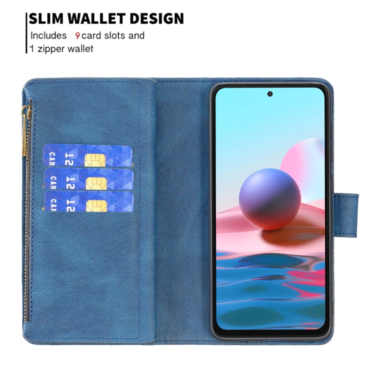 For Xiaomi Redmi Note 10 4G Flying Butterfly Embossing Pattern Zipper Horizontal Flip Leather Case with Holder & Card Slots & Wallet