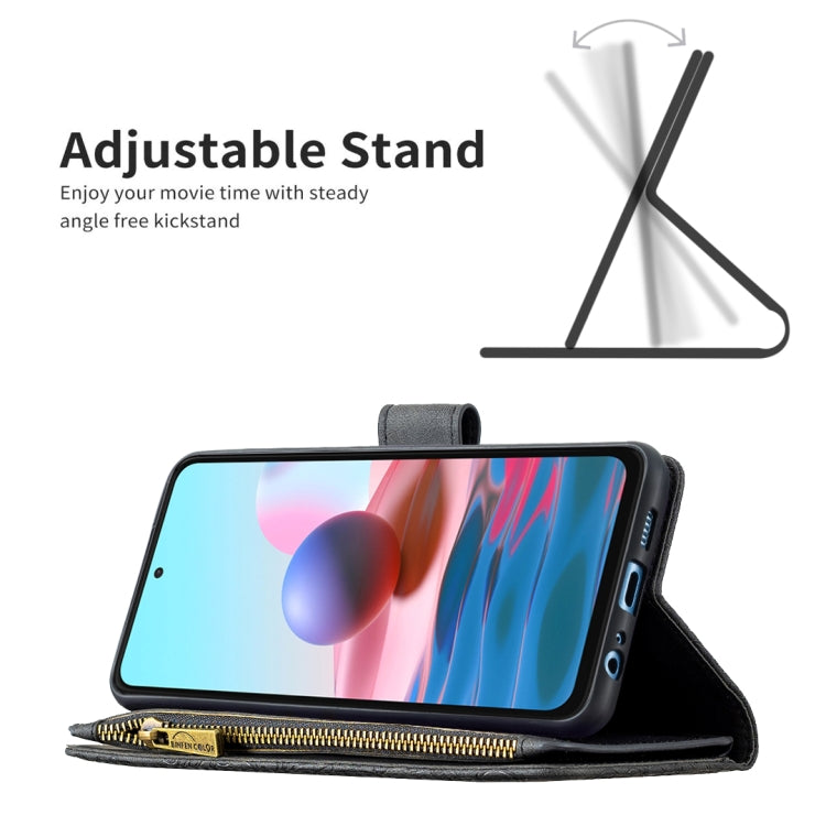 For Xiaomi Redmi Note 10 4G Flying Butterfly Embossing Pattern Zipper Horizontal Flip Leather Case with Holder & Card Slots & Wallet