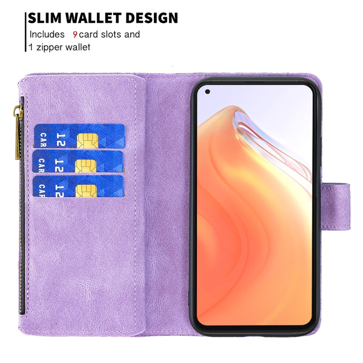 For Xiaomi Mi 10T Pro 5G Flying Butterfly Embossing Pattern Zipper Horizontal Flip Leather Case with Holder & Card Slots & Wallet