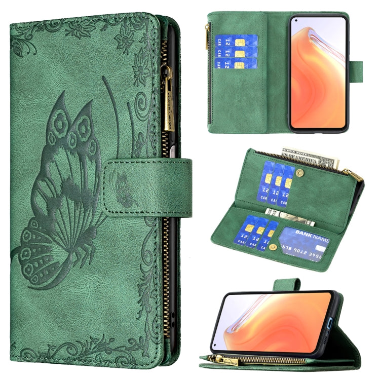 For Xiaomi Mi 10T Pro 5G Flying Butterfly Embossing Pattern Zipper Horizontal Flip Leather Case with Holder & Card Slots & Wallet