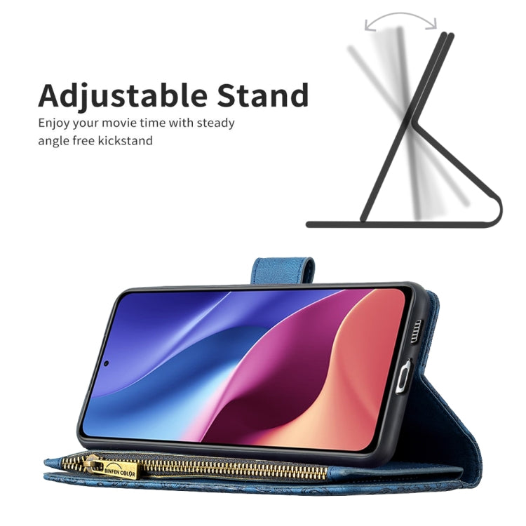 For Xiaomi Mi 11i/Poco F3/Redmi K40 Flying Butterfly Embossing Pattern Zipper Horizontal Flip Leather Case with Holder & Card Slots & Wallet