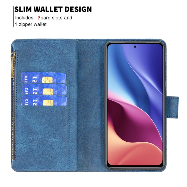 For Xiaomi Mi 11i/Poco F3/Redmi K40 Flying Butterfly Embossing Pattern Zipper Horizontal Flip Leather Case with Holder & Card Slots & Wallet