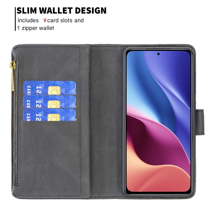 For Xiaomi Mi 11i/Poco F3/Redmi K40 Flying Butterfly Embossing Pattern Zipper Horizontal Flip Leather Case with Holder & Card Slots & Wallet