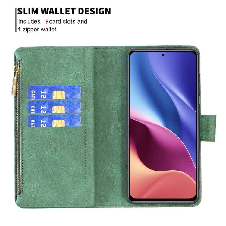 For Xiaomi Mi 11i/Poco F3/Redmi K40 Flying Butterfly Embossing Pattern Zipper Horizontal Flip Leather Case with Holder & Card Slots & Wallet