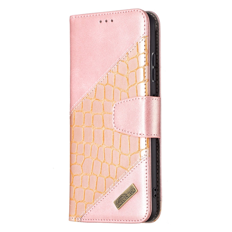 For Samsung Galaxy A22 5G Matching Color Crocodile Texture Horizontal Flip PU Leather Case with Wallet & Holder & Card Slots