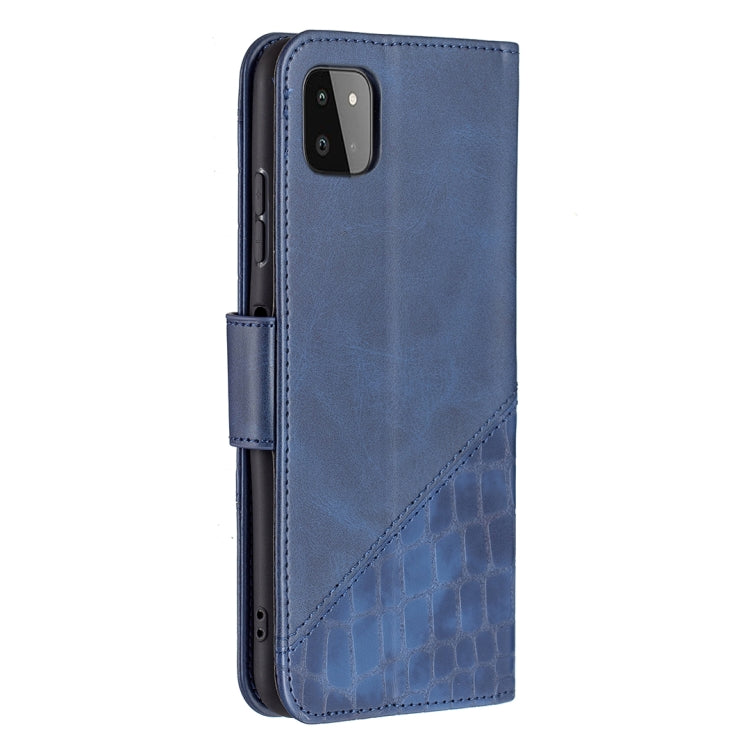 For Samsung Galaxy A22 5G Matching Color Crocodile Texture Horizontal Flip PU Leather Case with Wallet & Holder & Card Slots