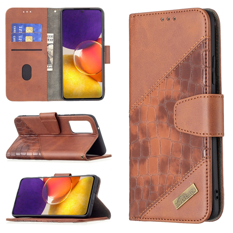 For Samsung Galaxy A82 5G Matching Color Crocodile Texture Horizontal Flip PU Leather Case with Wallet & Holder & Card Slots