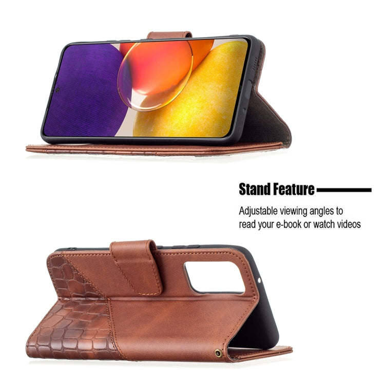 For Samsung Galaxy A82 5G Matching Color Crocodile Texture Horizontal Flip PU Leather Case with Wallet & Holder & Card Slots