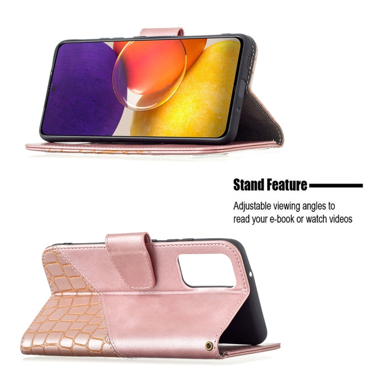 For Samsung Galaxy A82 5G Matching Color Crocodile Texture Horizontal Flip PU Leather Case with Wallet & Holder & Card Slots