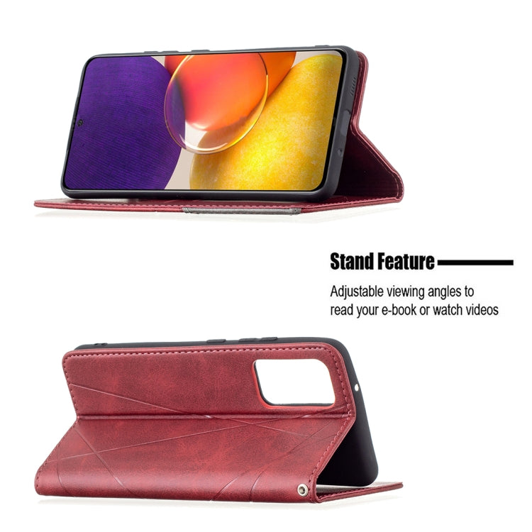For Samsung Galaxy A82 5G Rhombus Texture Horizontal Flip Magnetic Leather Case with Holder & Card Slots