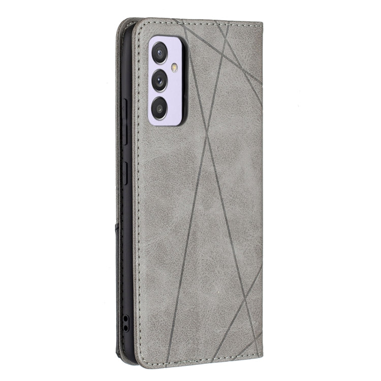 For Samsung Galaxy A82 5G Rhombus Texture Horizontal Flip Magnetic Leather Case with Holder & Card Slots