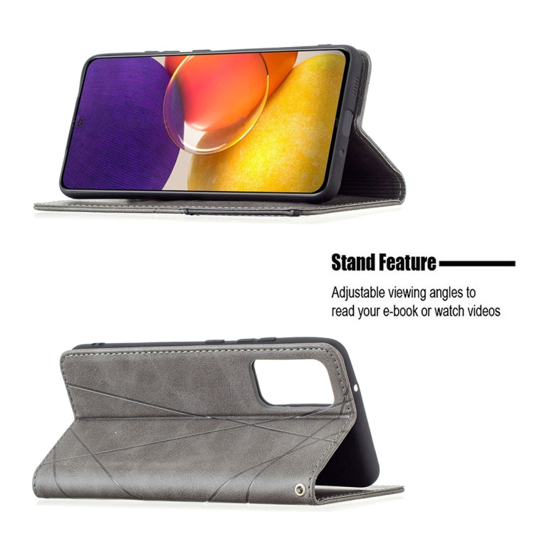 For Samsung Galaxy A82 5G Rhombus Texture Horizontal Flip Magnetic Leather Case with Holder & Card Slots