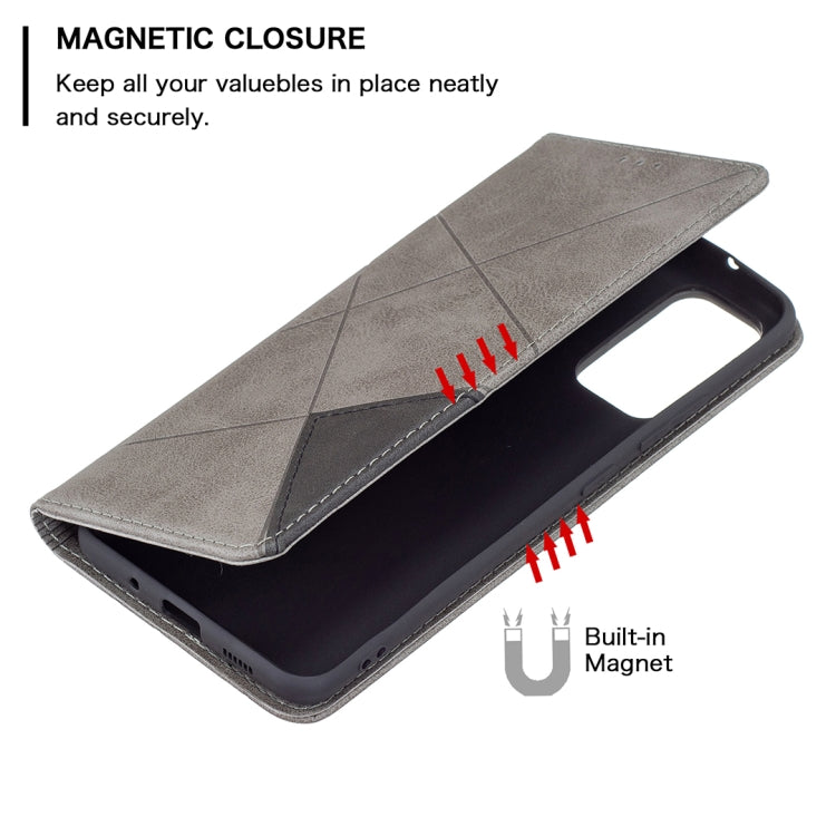 For Samsung Galaxy A82 5G Rhombus Texture Horizontal Flip Magnetic Leather Case with Holder & Card Slots