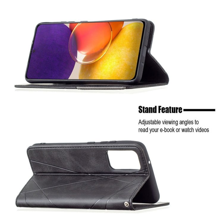 For Samsung Galaxy A82 5G Rhombus Texture Horizontal Flip Magnetic Leather Case with Holder & Card Slots