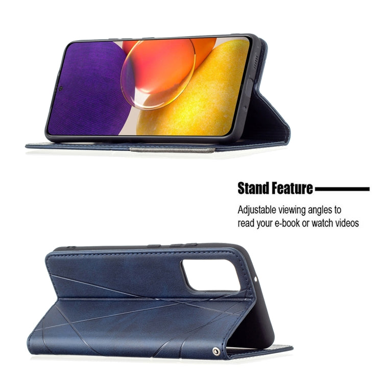 For Samsung Galaxy A82 5G Rhombus Texture Horizontal Flip Magnetic Leather Case with Holder & Card Slots