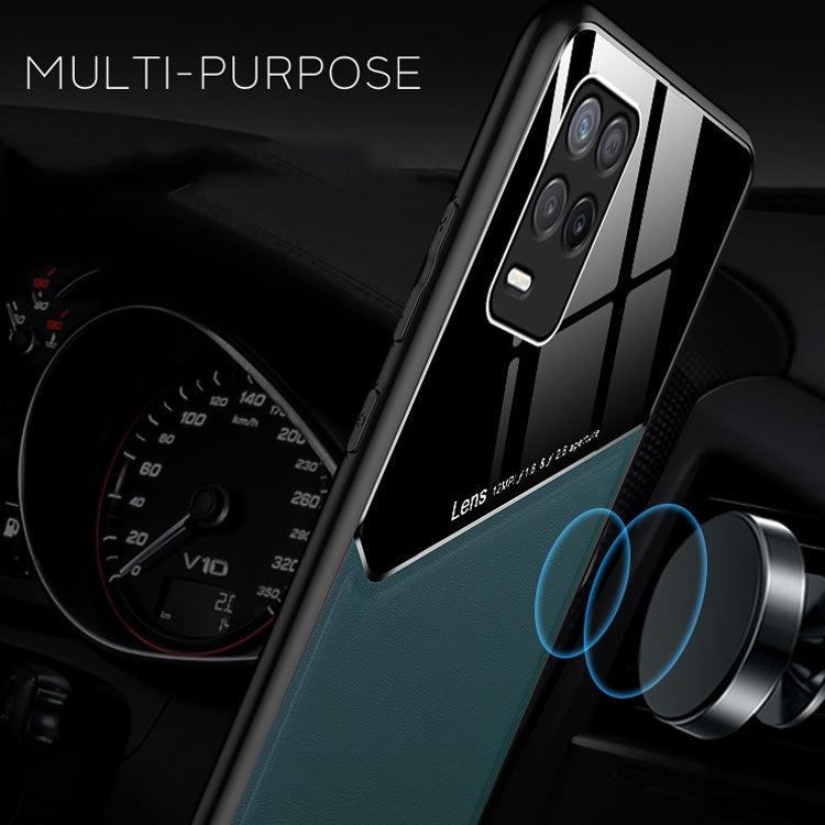 For OPPO Realme 8 4G All-inclusive Leather + Organic Glass Protective Case with Metal Iron Sheet