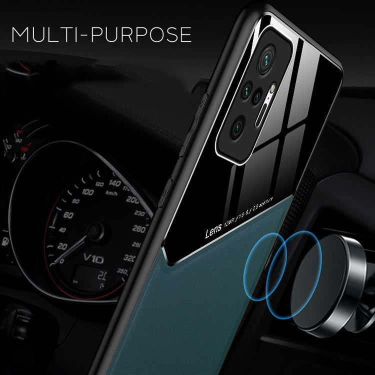 For Xiaomi Redmi Note 10 Pro Max All-inclusive Leather + Organic Glass Protective Case with Metal Iron Sheet