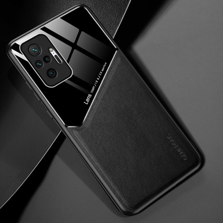 For Xiaomi Redmi Note 10 Pro Max All-inclusive Leather + Organic Glass Protective Case with Metal Iron Sheet
