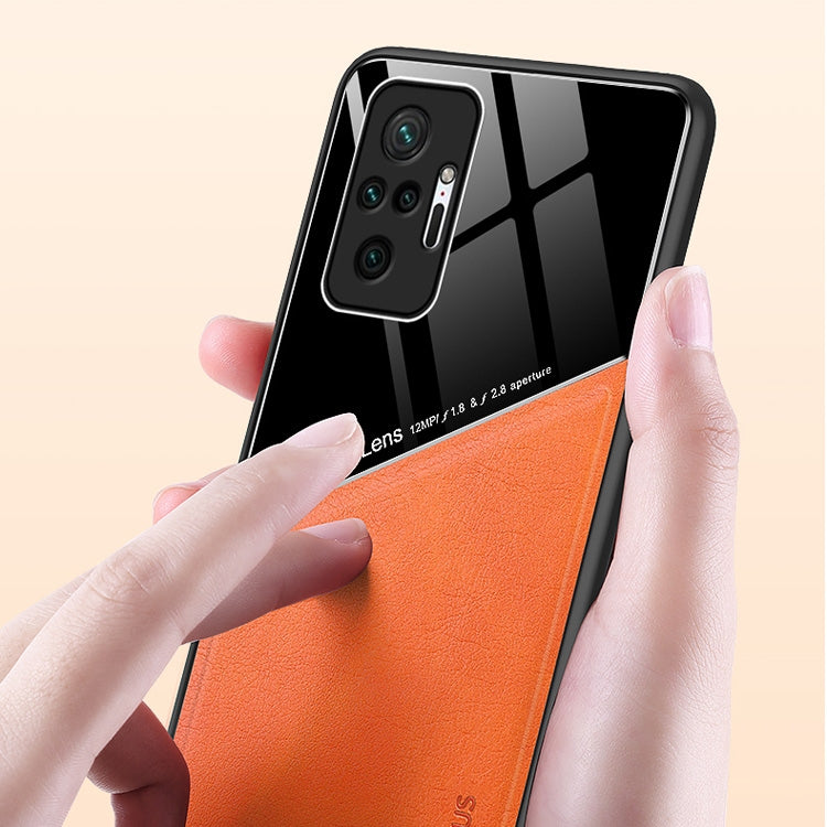 For Xiaomi Redmi Note 10 Pro Max All-inclusive Leather + Organic Glass Protective Case with Metal Iron Sheet