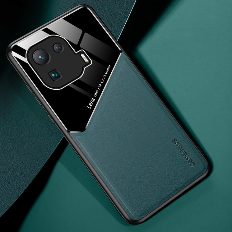 For Xiaomi Mi 11 Pro All-inclusive Leather + Organic Glass Protective Case with Metal Iron Sheet