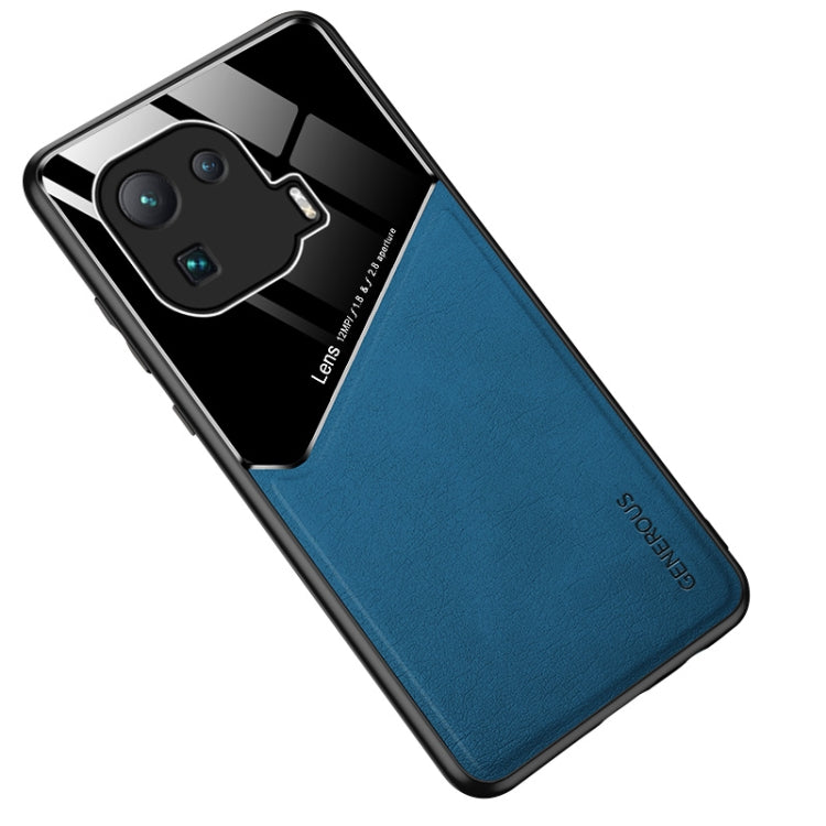 For Xiaomi Mi 11 Pro All-inclusive Leather + Organic Glass Protective Case with Metal Iron Sheet